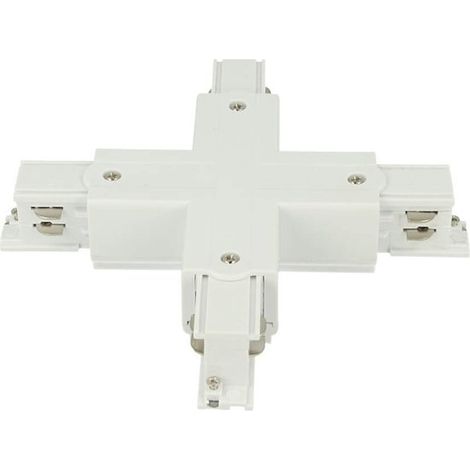 Connettore Giunto Forma X Colore Bianco Per Barra Sistema Binario Trifase CB40101 CB40102 CB40103