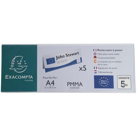 Exacompta Tischnamensschild 84358D PMMA 300x105mm 5St. (1/4)