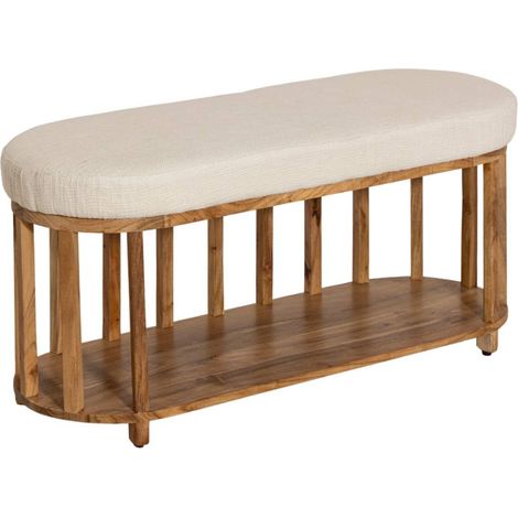 Banc en bois d'acacia et tissu Orane (1/5)