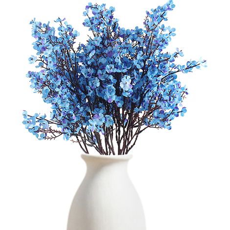 16 künstliche Schleierkrautblüten für Herbstdekorationen, Blumensträuße für Vasen, Tischdekorationen für Hochzeiten, blau (1/3)