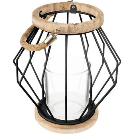 Lanterne à Suspendre en Métal "Aeros" 19cm Noir