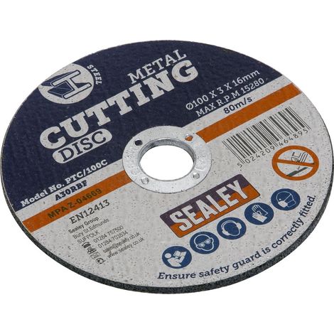 Sealey Cutting Disc 100 x 3MM 16MM Bore- you get 5