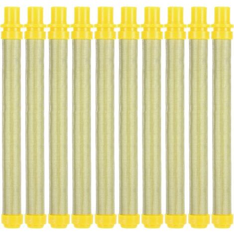 Filtre pour pistolet de pulvérisation sans air, 10 pièces, remplacement de rechange, accessoires de peinture à haute efficacité, jaune 100 maille (1/5)