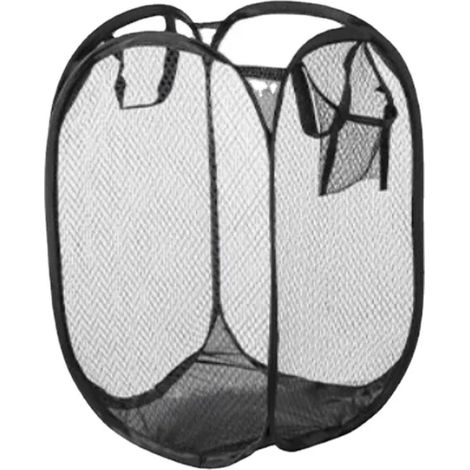 Panier à linge pliant salle de bain vêtements maille sac de rangement linge sale panier de tri enfants jouets articles divers stockage organiser noir