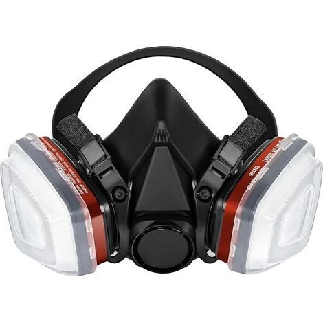 Mascarilla respiratoria de media cara, tejido resistente, talla estándar, protección contra el polvo, filtro reemplazable, para uso en adultos. (1/5)