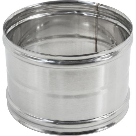 MAKA Raccordo FF per Canna Fumaria, Manicotto Femmina-Femmina in Acciaio Inox, Giunzione Tubi Fumo Monoparete per Stufa a Legna Pellet e Caldaia AISI 316 Ø 100 mm (1/5)
