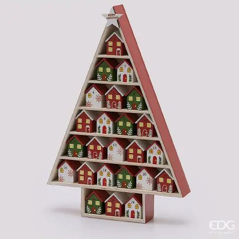EDG Enzo De Gasperi Pino Avvento Natalizio H44,5 cm Bianco Rosso – Decorazione di Natale (1/5)