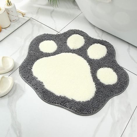 une Patte D'ours Gris 45x60cm Dessin Anim Pied Forme Mnage Salle De Bain Tampon Absorbant Antidrapant (1/5)