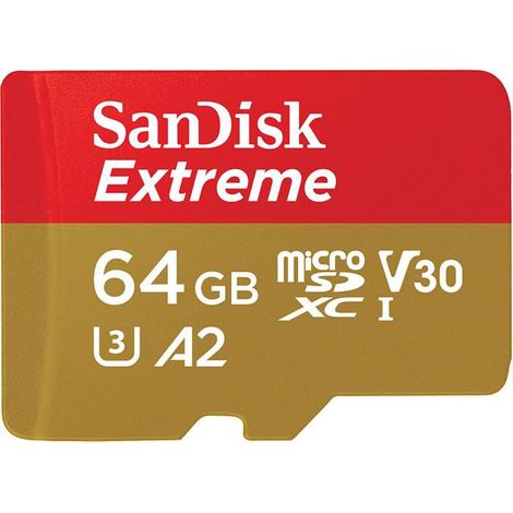 Carte microSDXC SanDisk Extreme 64 Go UHS-I Classe 3, SDSQXA2-064G-GN6AA