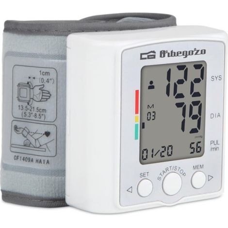 Orbegozo TES 3650 - Tensiómetro de muñeca, medición automática inteligente, muestra la media de las 3 últimas lecturas, detección de latido irregular, Color Negro (1/3)