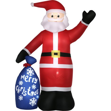 Aufblasbarer Weihnachtsmann mit weißen LED-Lichtern und inklusive Pumpe, 146 x 77 x 238 cm (1/5)