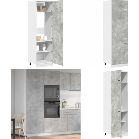 vidaXL Kühlumbauschrank Betongrau 60x57x207 cm Holzwerkstoff (1/5)