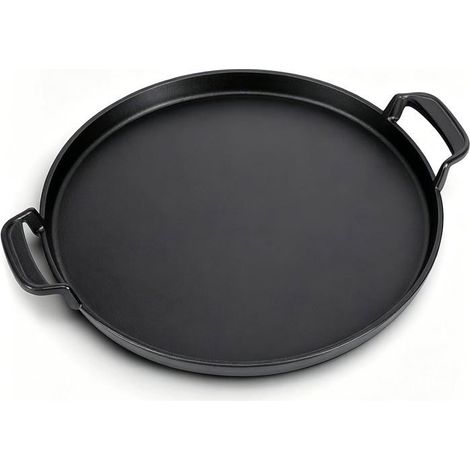 Plaque de cuisson ronde - 1 pièce - Fonte émaillée - Pour Weber 57 cm - Système de barbecue gourmet - Diamètre (1/5)