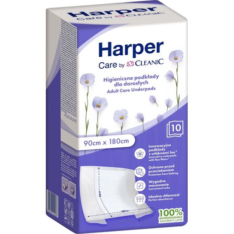 040033 HH Serviettes hygiéniques jetables pour adultes Cleanic Len 10 pièces 90x180 (1/5)