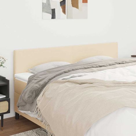 vidaXL Cabeceros tela crema 180x5x78/88 cm (1/5)