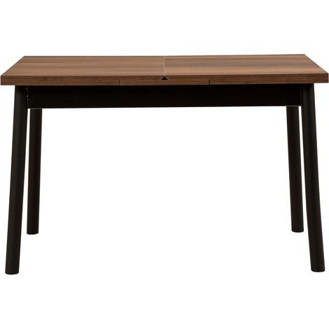 Table a manger - OLIVER - Extensible - Rectangulaire - 4 personnes - 120 x 77 x 75 cm - Noir (1/5)