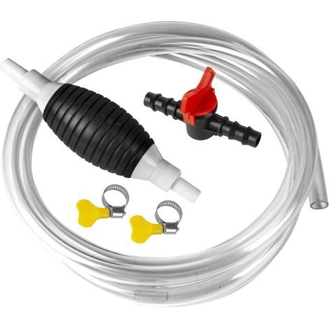Pompe à Siphon Manuelle Portable pour Transfert de Carburant – Compatible Essence, Diesel, Gazole et Solvants – Tuyau de 3 m Inclus (1/5)