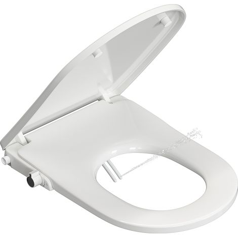 HOROW Sedile HOROW WC con funzione bidet senza alimentazione – doppio ugello (getto posteriore e lady), coperchio Soft Close con abbassamento automatico (1/5)