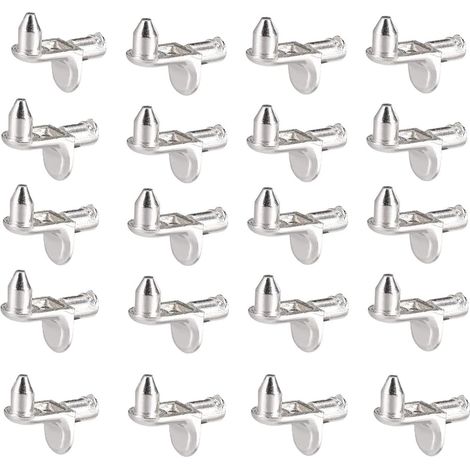 Shelf Supports - L-Shaped - 4 mm Diameter - For Kitchen Cabinets Bookcases Wardrobes Furniture - 20 Pieces