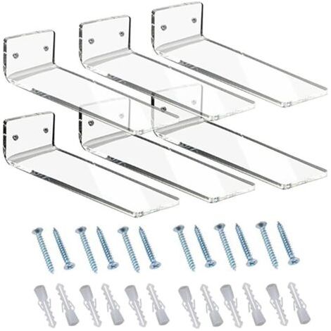 Lot de 6 PréSentoirs à Chaussures Flottants, PréSentoir à Chaussures en LéVitation à Mural pour Collection de Baskets ou BoîTe à Chaussures Crémaillère pour étagère (1/5)