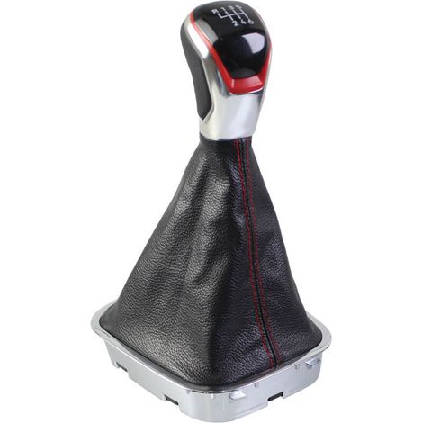 Adapté aux voitures Volkswagen Polo, ce kit de changement de vitesse intégré comprend un pommeau de levier de vitesses rouge à 5 rapports et un volant anti-poussière. (1/4)