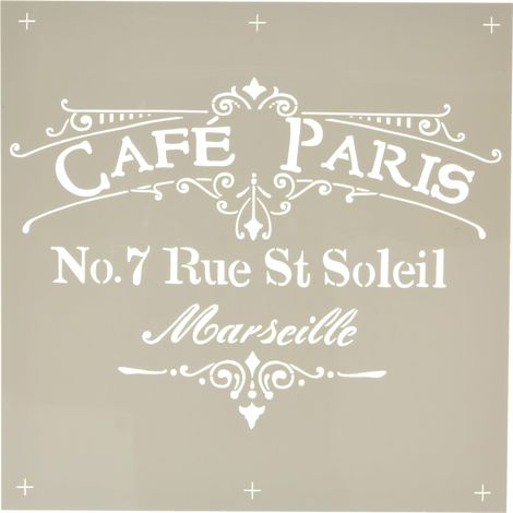 Rayher Stencil per pareti, motivo Cafà© Paris, stampo per pittura, shabby chic, vintage, decorazione murale, 30,5 x 30,5 cm, 1 pz. (1/3)
