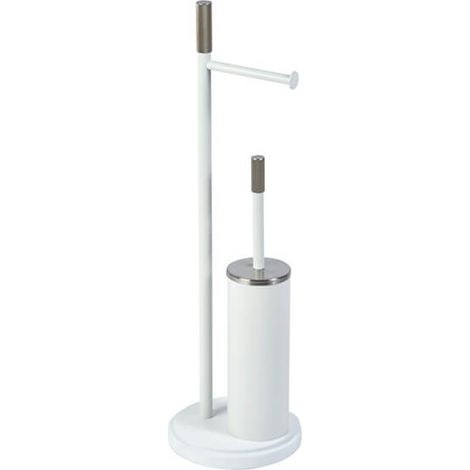 Showerdrape Chester White Toilet Roll Holder & Toilet Brush Combination (1/3)