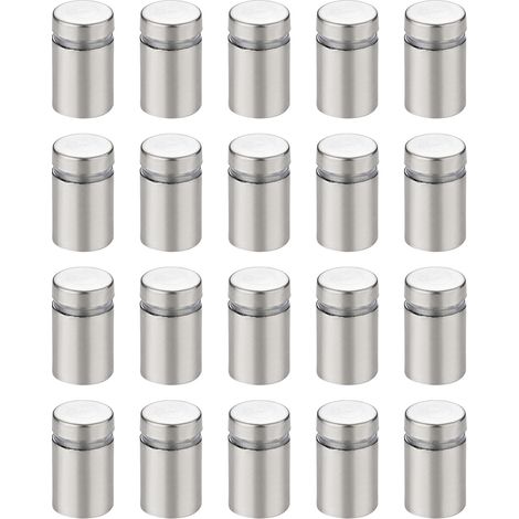 20 Vis de montage inox léger pour panneaux acryliques et enseignes en verre - Lot de vis d'écartement (1/5)