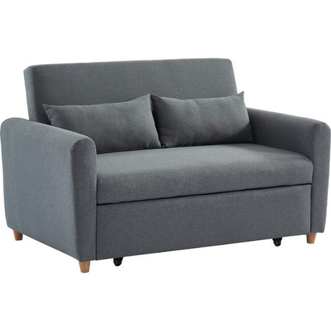 Divano letto 2 posti in tessuto Grigio - AYLA (1/5)