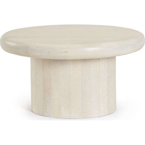 Table basse de salon ronde en bois de manguier D75 - JUAREZ (1/3)
