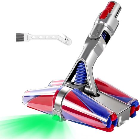 Brosse pour V10 V11 V15 SV12 SV14 SV15 SV17 SV22 SV24 SV27 SV28 SV47, Brosse Motorisée Rouleau Doux Anti-Enchevêtrement avec Double Lumière LED Verte, Accessoire pour Parquet et Poils d'Animaux (1/5)