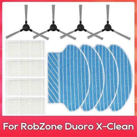 Accessoires et pièces détachées pour aspirateurs RobZone Duoro X : brosse latérale, filtre HEPA, chiffon de nettoyage. (1/5)