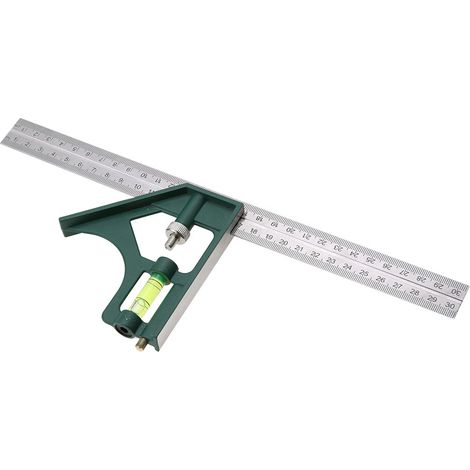 Équerre réglable en acier inoxydable de 300 mm, angle de 45° à 90°, avec niveau à bulle (1/5)