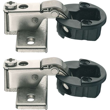 Cyclingcolors – Charnière à bras court en acier nickelé – Pour portes pivotantes en verre 4-6mm – Angle d'ouverture 95° – Fixation à visser