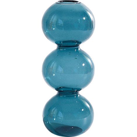 Jarrón decorativo de cristal para flores – diseño esférico triple – 16,4 x 6 cm – diámetro 2,5 cm – disponible en 4 colores – ideal para mesas y estantes (1/5)