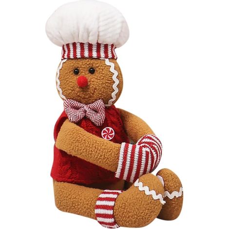 Surmanteau de sapin en pain d'épices - Surmanteau de sapin de Noël en forme d'homme en pain d'épices rigolo, décoration de Noël pour bouteille de vin et ornements de rideau (A - Masculin) (1/5)