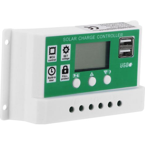 10A 12V/24V Einstellbarer PWM-LCD-Solarladeregler, Solarmodul-Laderegler mit Display (1/5)