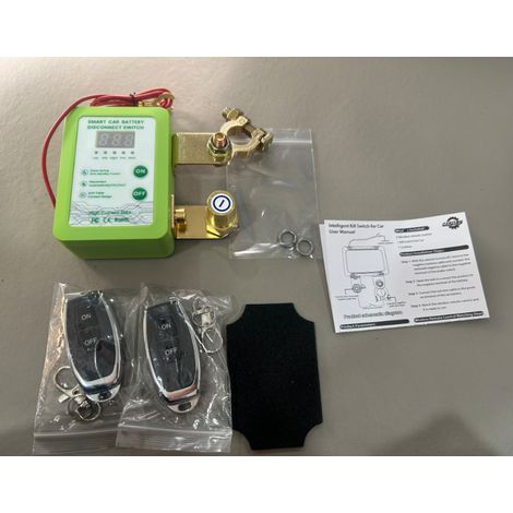 Nuovo schermo elettronico verde, interruttore di sezionamento batteria universale 12V/24V per camion - telecomando intelligente, anti-scarica (1/3)