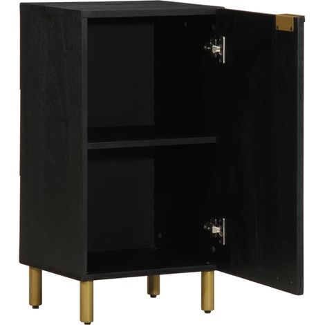 Buffet，Bahut，Meuble de Rangement noir 40x33x75 cm bois d'ingénierie CFW12168 (1/5)