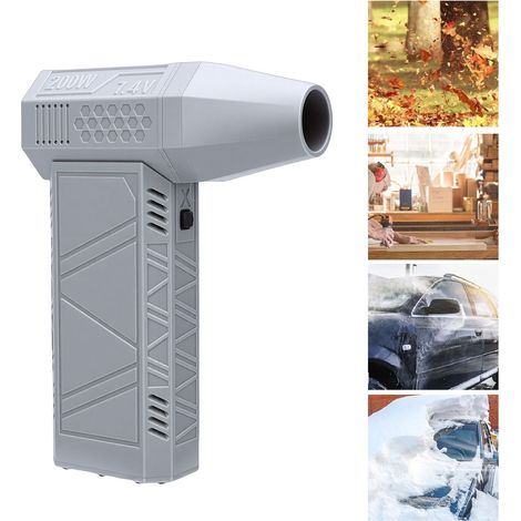 Ventilateur à turbine sans balais haute vitesse 130 000 tr/min, portable et puissant, gris 200 W, pour bricolage, avec aspirateur électrique intégré. (1/5)