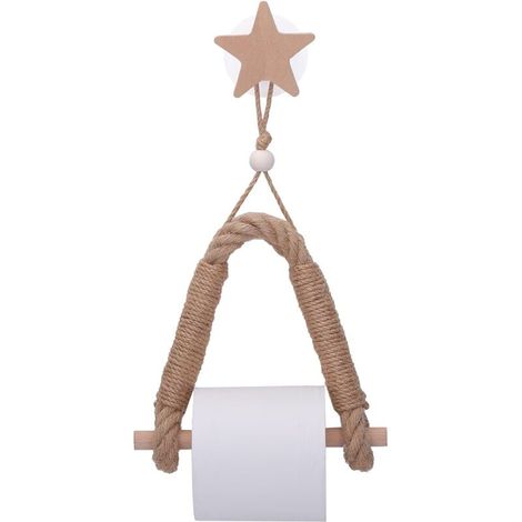 Soporte para papel higiénico, dispensador de papel higiénico, portarrollos de papel higiénico, soporte para papel higiénico, soporte para papel de baño, soporte para rollo de toallas con cuerda, sólid (1/5)
