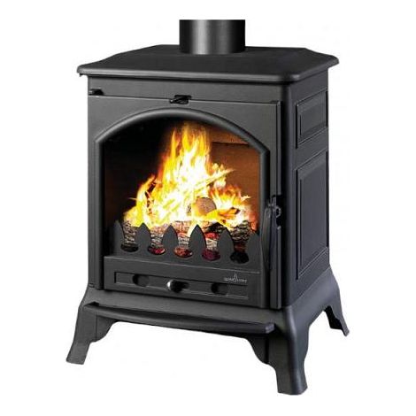 Bronpi – Poêle à bois en fonte 9 kW – Double sortie fumées – Bûches jusqu'à 40 cm – Rendement 80% – Classe énergétique A+ (1/5)