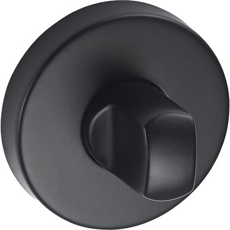 Runde Rosette für WC-Türgriff, mattschwarzer Edelstahl, 53 mm (1/2)
