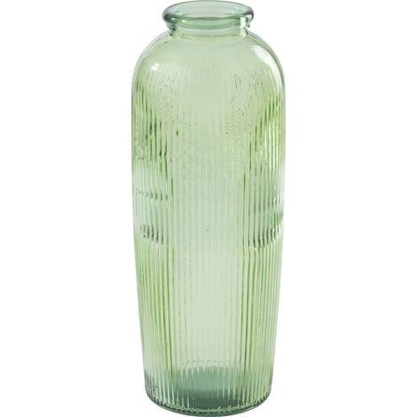 Vase strié en verre vert clair - vert clair (1/3)