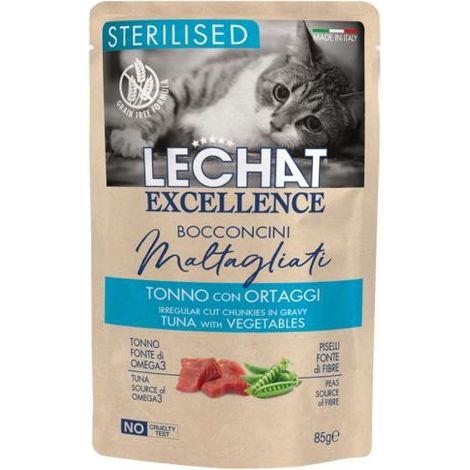 LECHAT EXCELLEN BOCCONCINI STERILISED TONNO E ORTAGGI DA 85 GR