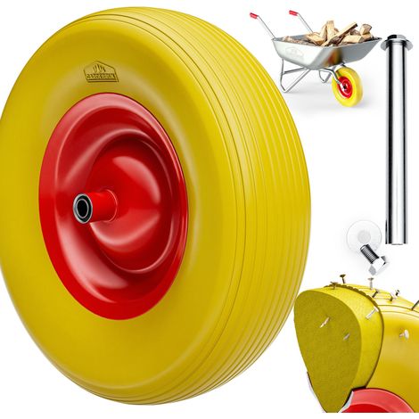 GARDEBRUK® ruota per carriola in PU 4.80/4.00-8 Ø 390 mm 200 kg pneumatico per carriola da giardino cerchio ruota di ricambio Yellow (en) (1/9)