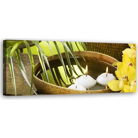 Tableau sur toile Fleurs Bambou Zen 90x30 (1/5)