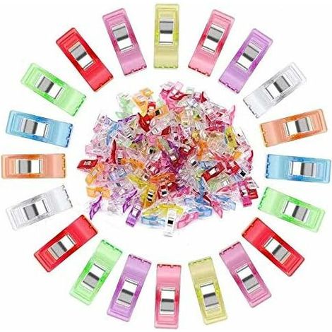 Nähklammern – 108 Stück Nähklammern – Mehrzweckklammern – Nähklammern zum Basteln – 9 leuchtende Farben (1/5)