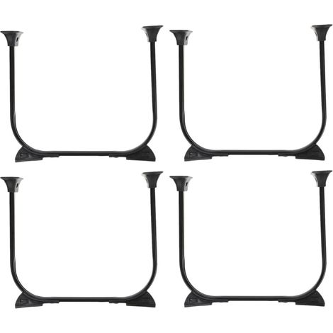 4 Pièces Pieds de Table Pliables en Métal Noir de U, Robustes et Faciles à Entretenir, pour Meubles DIY et Bureaux Pliants (1/5)