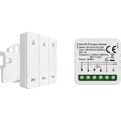 Module de commande de rideaux Wi-Fi avec télécommande, moteur de volet roulant, commande vocale intelligente, mini module de rideaux Wi-Fi (1/5)